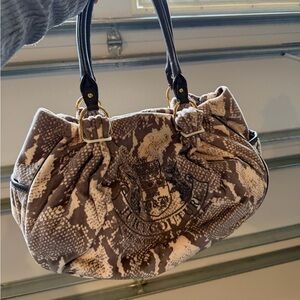 Juicy Couture Snakeskin Print Hobo Velour Shoulder Bag - NWT